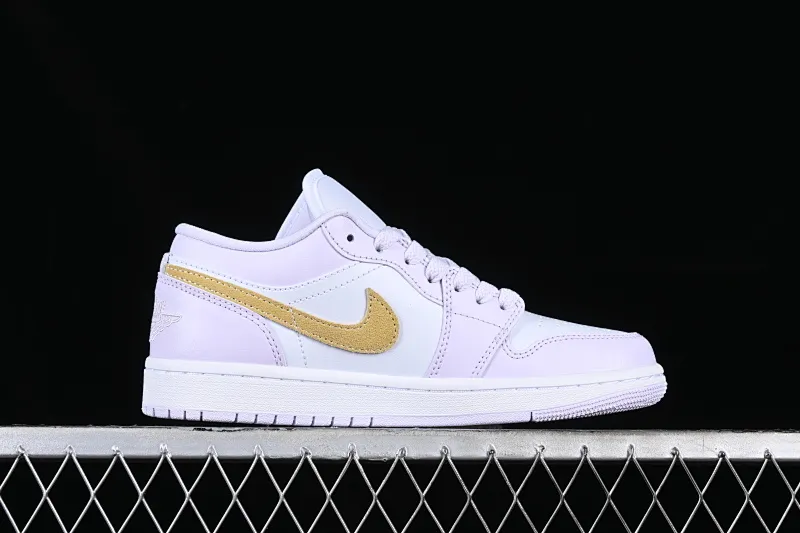 All categories Air Jordan Jordan series basketball shoes Air Jordan 1 Low G version pure original Air Jordan 1 Low "Barely Grape" AJ1 Joe 1 light purple low-top cultural casual sneakers DC0774-501